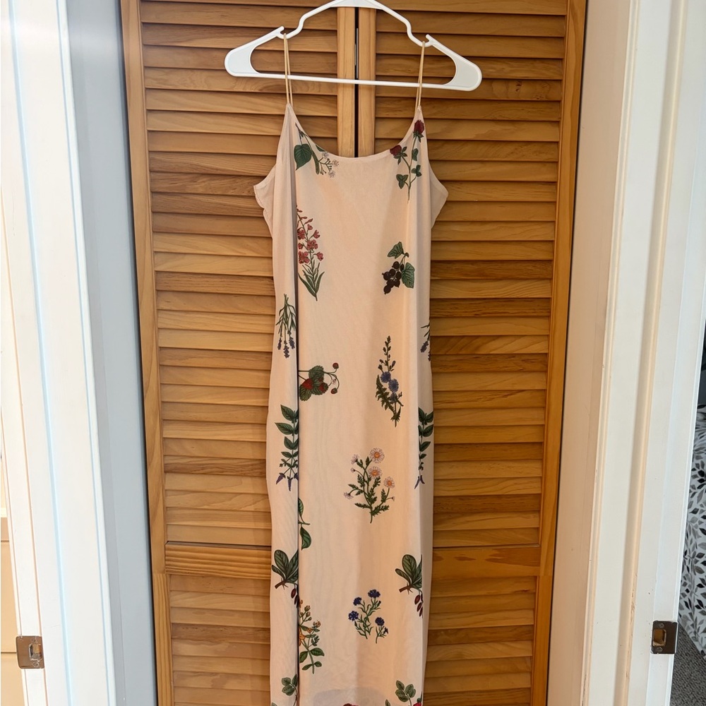 Cider Floral Print Dress - Cream/Peach
